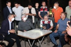 Alemdar ve Vali Doğan Geyve’de yangın bölgesinde incelemelerde bulundu